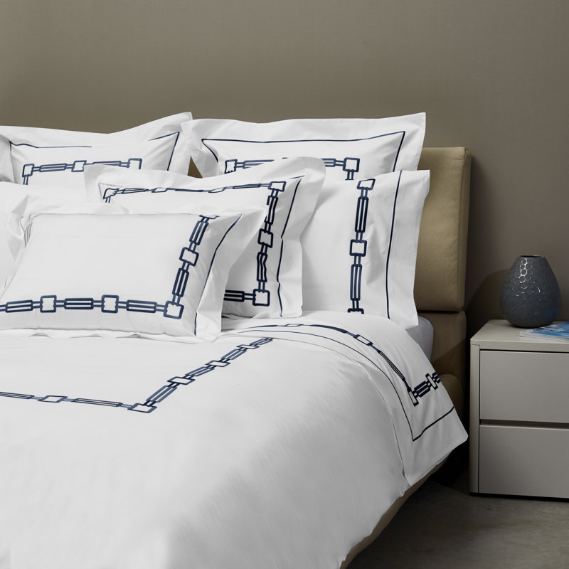 Retro Pillow Case, Standard Pillowcase, Dark Blue