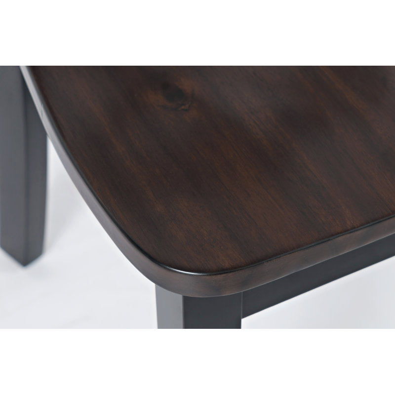 Chaise d'appoint en bois massif Paulis, Noir