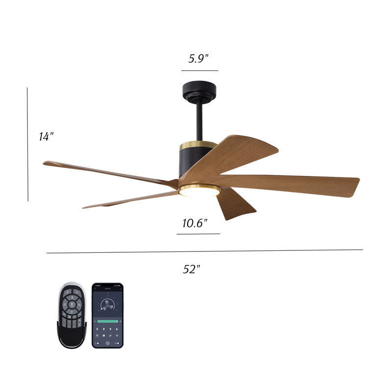 Ventilateur de plafond 52 "avec lumière