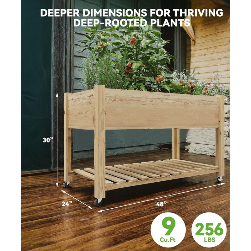 Wood Planter, Gray, Cedar
