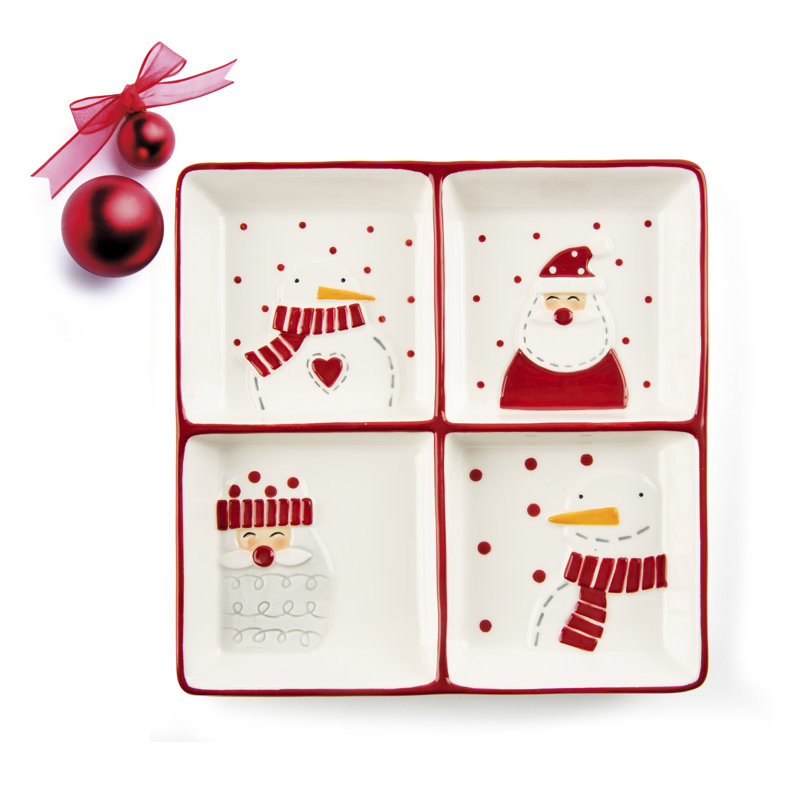 Excelsa Snowman Ceramic Servin Plate