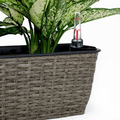 Jardinière à arrosage automatique gris foncé 2