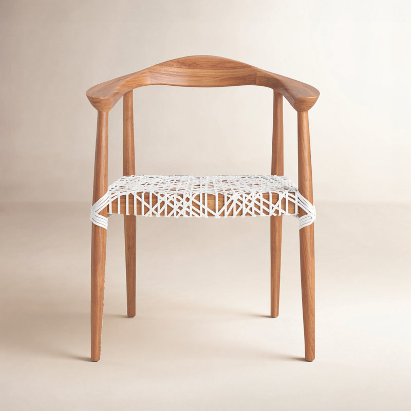 Fauteuil en cuir Kazbah, Blanc cassé