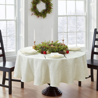 Tilghman Poinsettia Floral Woven Tablecloth