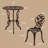 Outdoor 3-Piece Cast Aluminum Rose Bistro Set-1053590768