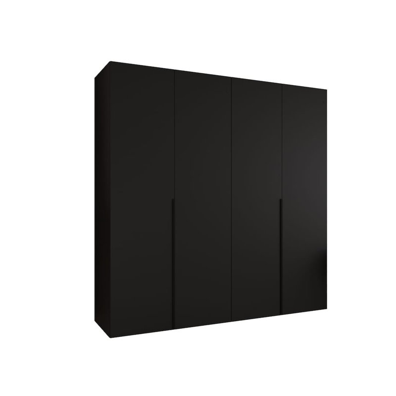 Blina 4 Door Manufactured Wood Wardrobe, Black