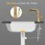 Robinet de salle de bain 3 trous or brossé - 2 poignées, 3 poignées d'oxydation avec débit d'eau efficace
