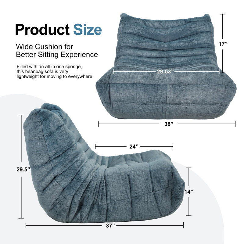 Fauteuils à billes pour adultes, Bleu/gris