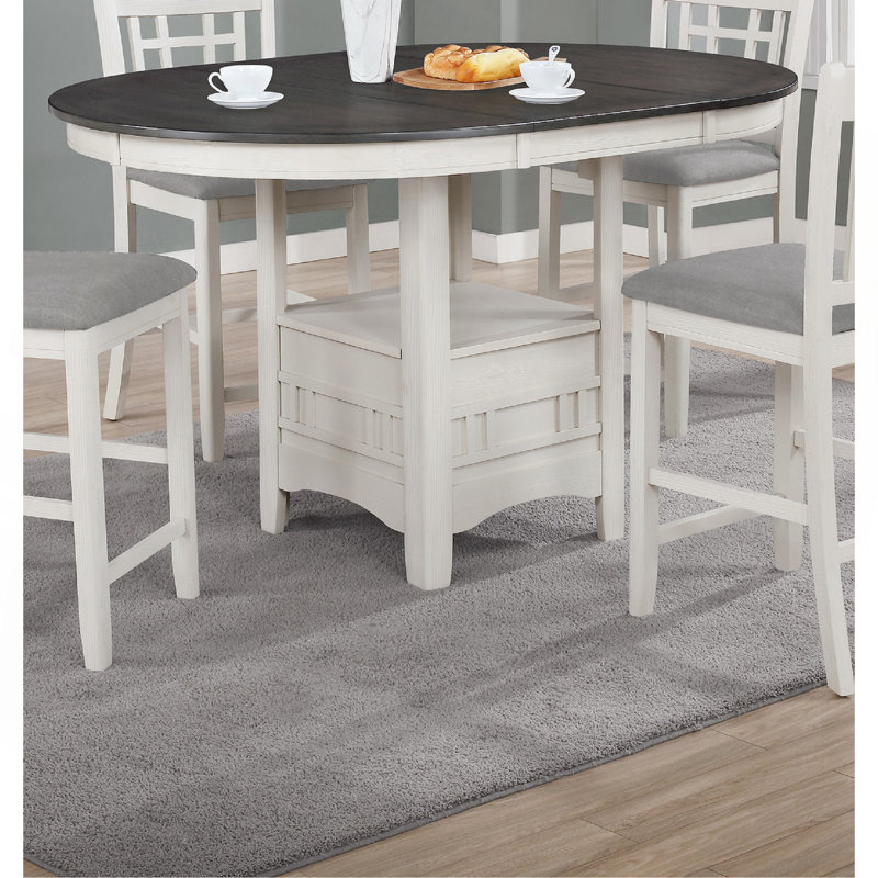 Table de salle à manger 1 pièce, Gris / Crème