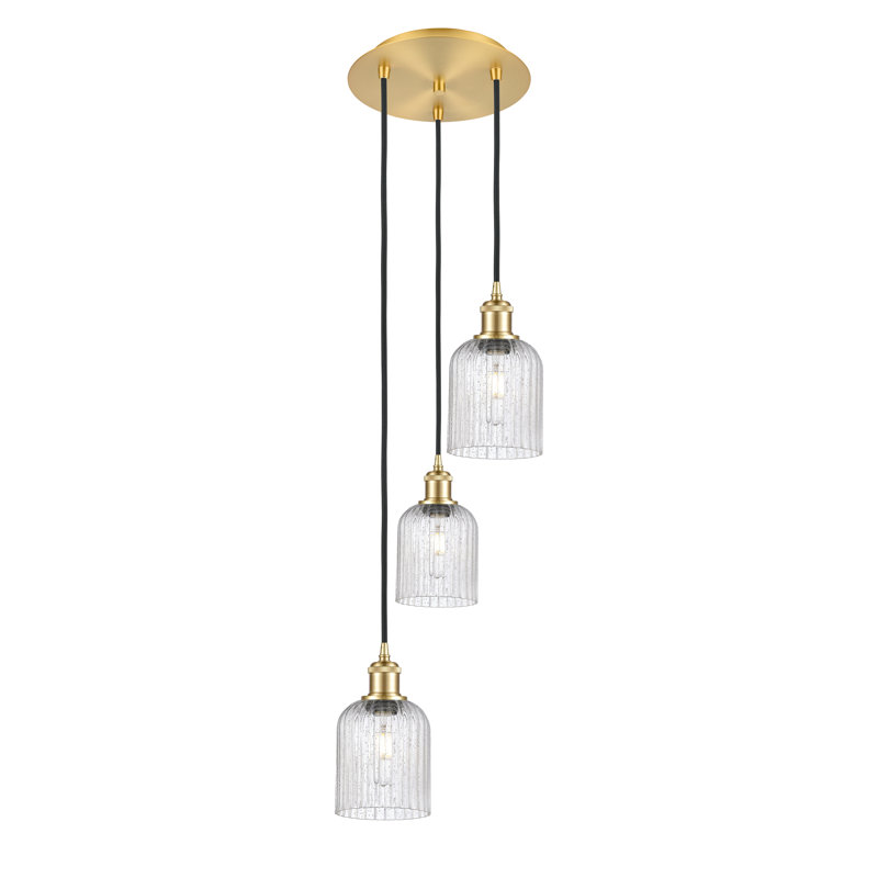 Luminaire suspendu en grappe à 3 lumières Fiennes, Or satiné, Seedy