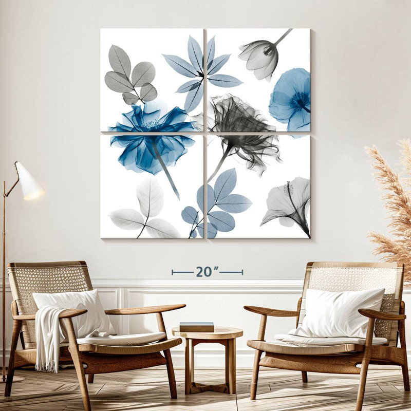 Collage floral I, H 57 po x l 57 po