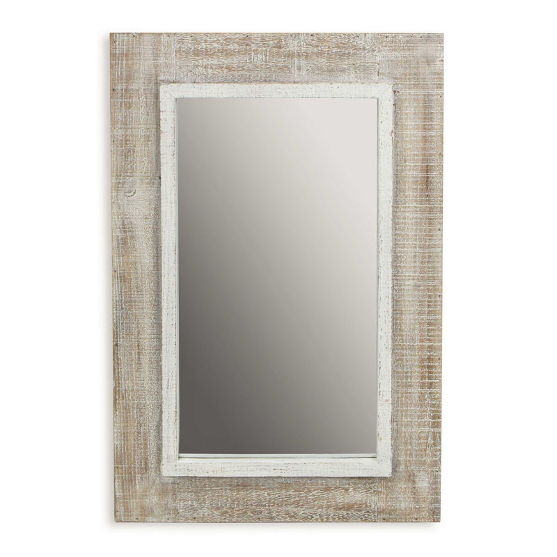 Miroir de commode biseauté rustique Basford, Beige