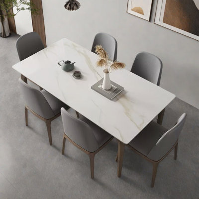 Small household rectangular solid wood table set