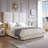 63" Velvet Queen Bed Frame with Storage Drawers, No Box Spring Needed, Cream-1854415747-1854415748