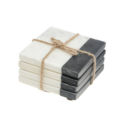 Marble Square 4 Piece Coaster Set