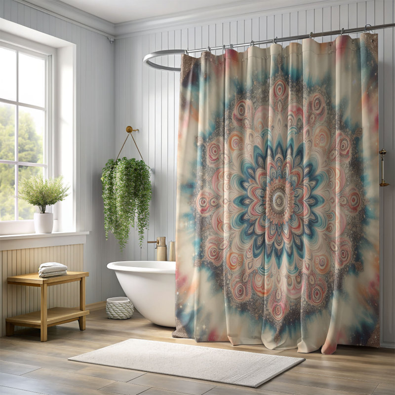 Rideau de douche 1 pièce Tie-Dye, H 74 po x l 71 po