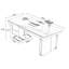 Bureau beige / blanc + fritté rectangulaire doré + bois manufacturé + bureau en acier inoxydable avec 3 tiroirs-1455742520-1455742522-1455742471