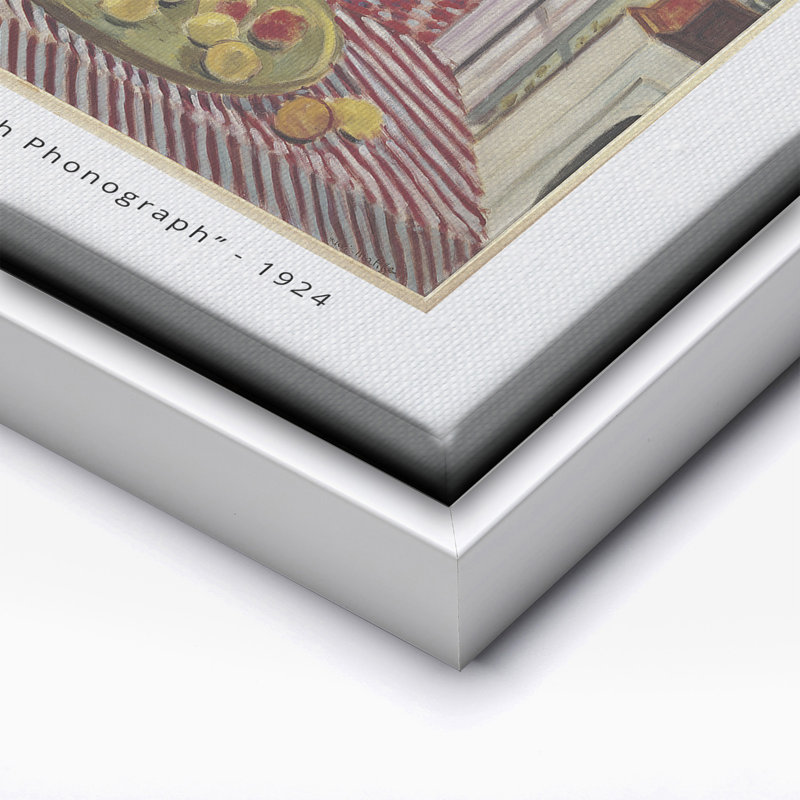 Henri Matisse - Intérieur avec Phonographe, Canevas, H 12 po x l 16 po, Encadrement blanc
