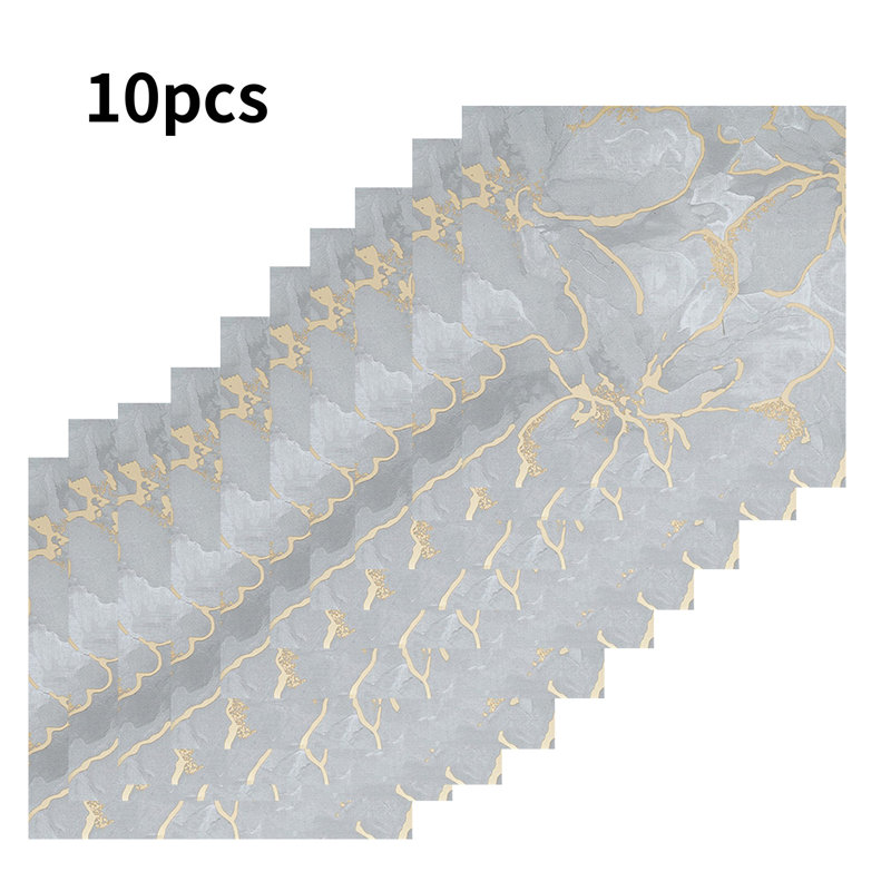 10Pcs Self-Adhesive Marble Pattern Wall Tile Stickers, 40cm H x 40cm W