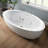 71'' Freestanding Whirlpool Tub Soaking Acrylic Bathtub With Faucet