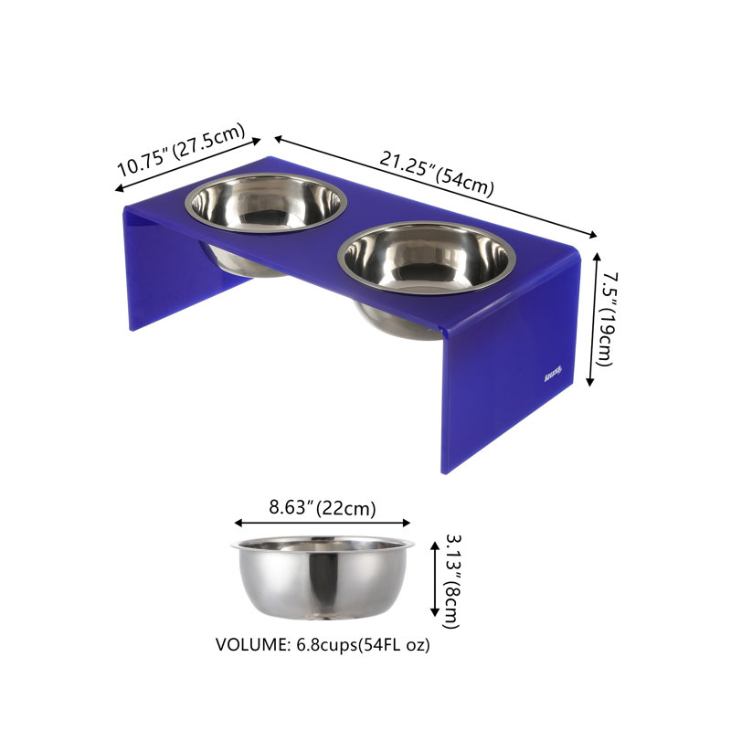 Mangeoire pour animaux Keaton, Moyen (6,76 tasses / 54 oz liquides), Mauve / chrome