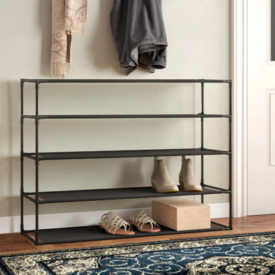 Simple Assembly 5 Tiers 25 Pair Stackable Shoe Rack