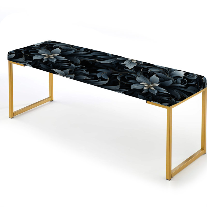Shaodby Serenade Moody Patterns - Banc rembourré floral doré