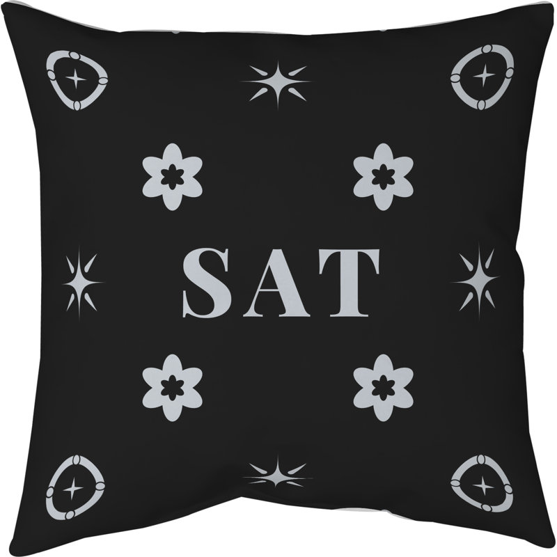 Coussin en coton San Antonio, San Antonio argent / noir / argent, H 16 po x l 16 po