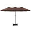 Grand parasol de patio 15 pi avec base et lumières brun-1197690001