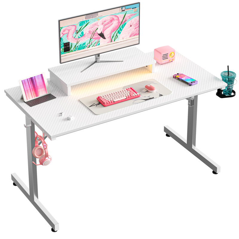 Aayliah Metal Base Computer Desk, White