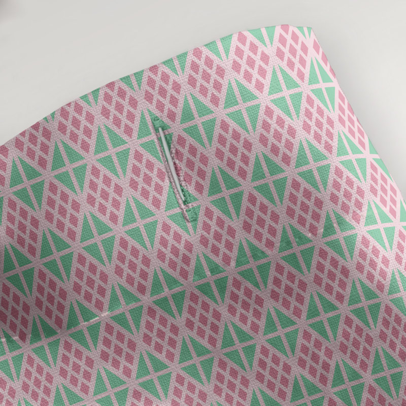 Rideau de douche simple hexagonal classique, Diamond and Lattice, Pink/Teal Geometric 1