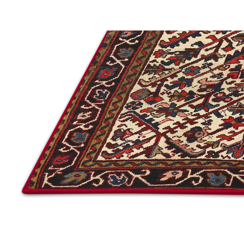 Tapis oriental rouge / ivoire Kirstie, Rectangle 5 pi x 7 pi