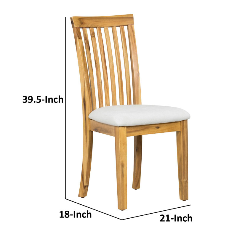 Chaise d'appoint en bois massif lin brun