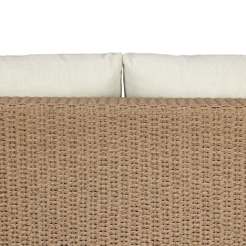 Westby Outdoor Sofa-Faux Black Hyacinth, Vergo Cream, Faux Hyacinth