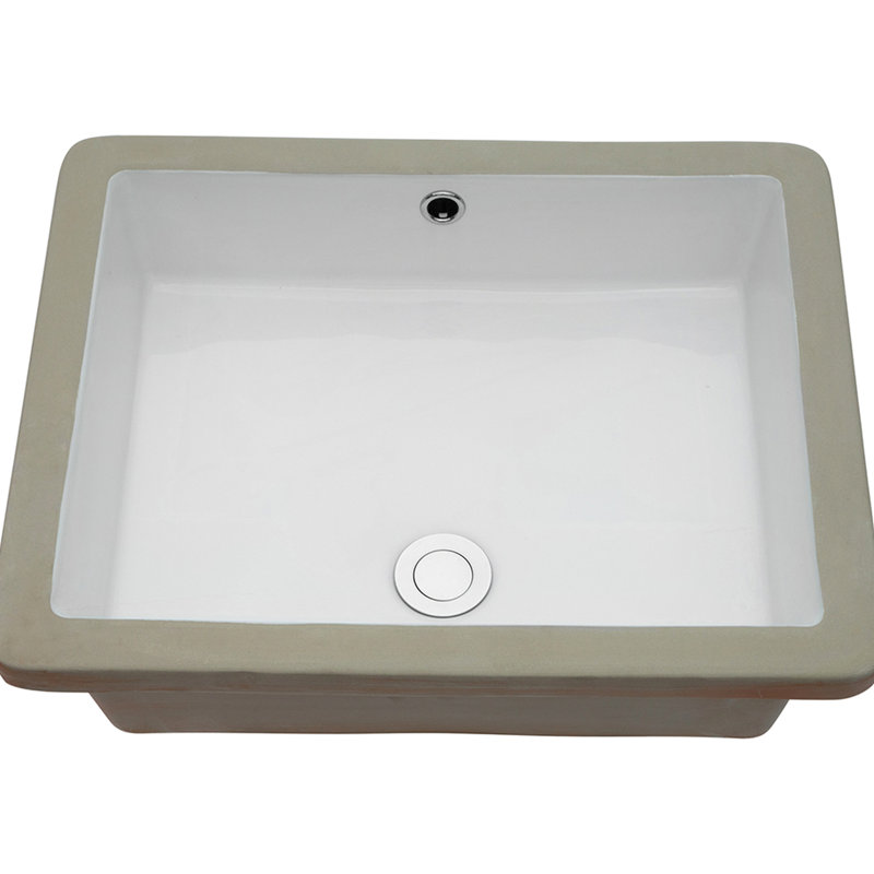 Lavabo de salle de bain rectangulaire en céramique 20 x 15,5 - encastré avec trop-plein et pratique pour économiser de l'espace