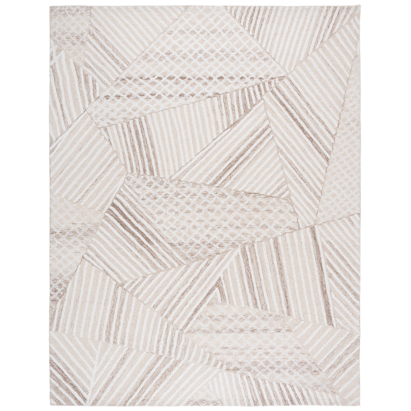 Tapis géométrique en laine et coton touffeté Fazli, Rectangle 8 pi x 10 pi