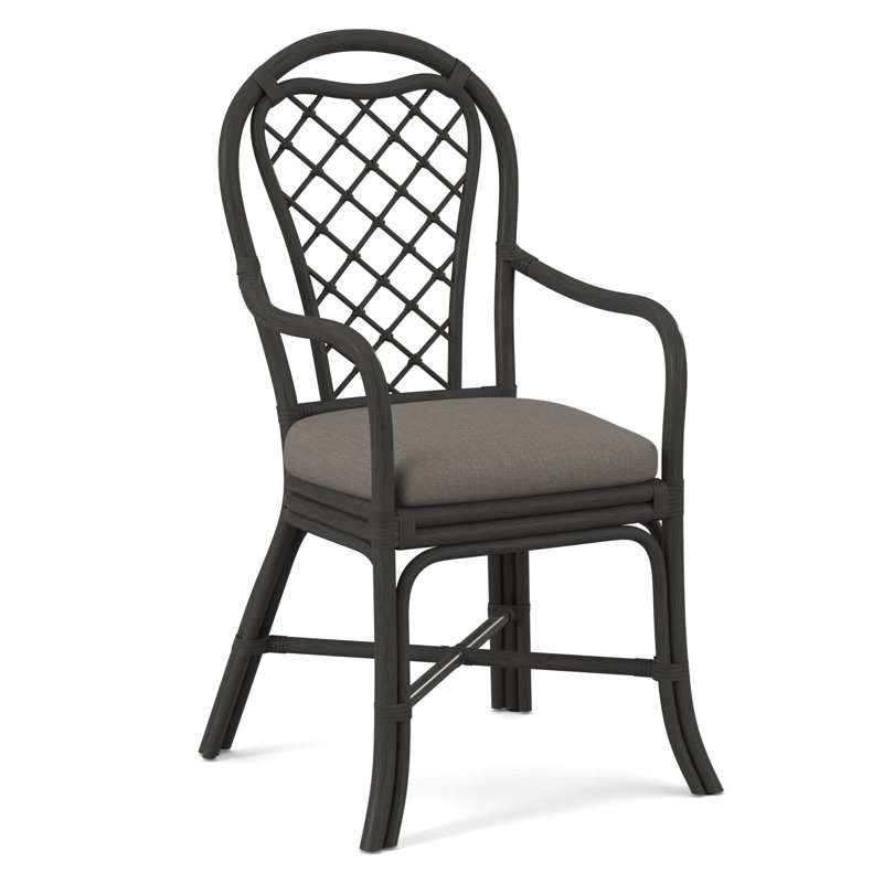 Trellis Dining Arm Chair, Stone Crypton Performance; 0884-83, Nickel
