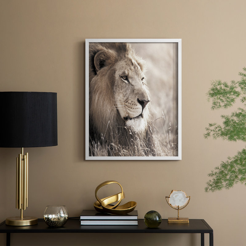 Reproduction encadrée Leo - bois massif, H 30 po x l 24 po, Blanc
