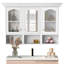 Armoire de salle de bain murale avec miroir, 3 tablettes réglables et 3 compartiments ouverts pour un rangement efficace et une conception moderne