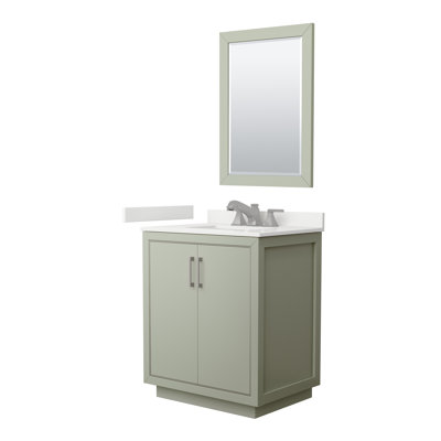 Meuble-lavabo sur pied simple 30 po avec comptoir en quartz