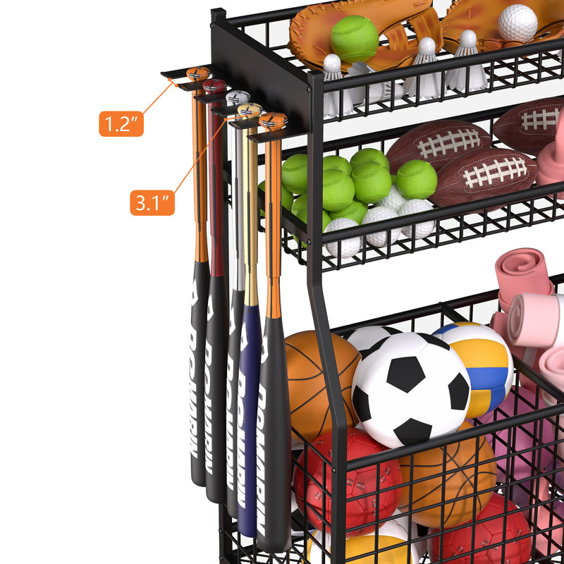 Freestanding Sports Storage Rack For Sports Gear