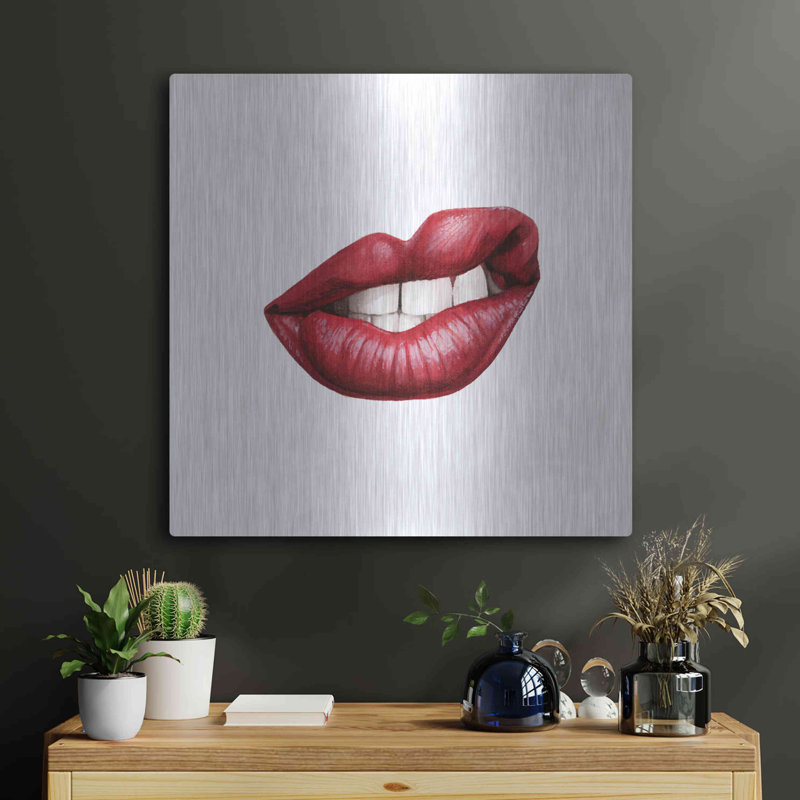 «Emotion Lips III» par Grace Popp, art mural en métal, H 24 po x l 24 po