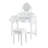 White Makeup Vanity Table With Reversible Mirror, Elegant Molding On Mirror And Legs, 5 Drawers For Organized Storage, Stool Accessories,