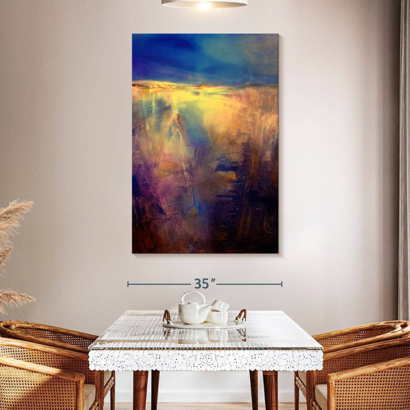 Avery Crossing Goldenes Land Vor Dunkelblauem Himmel, H 51 po x l 34 po