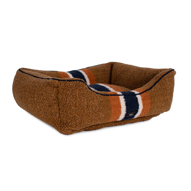 Kuddle Dog Bed Stripe, Medium (30" W x 24" D x 9" H), Rust