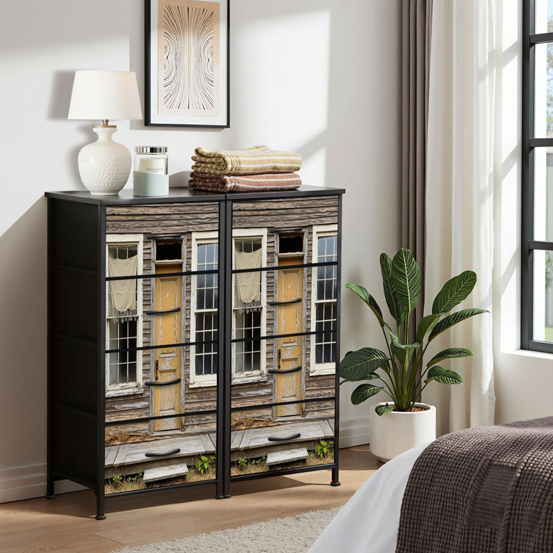 Commode pour commode de chambre à coucher pour garde-robe de commode avec commode en tissu et rangement avec 4 tiroirs