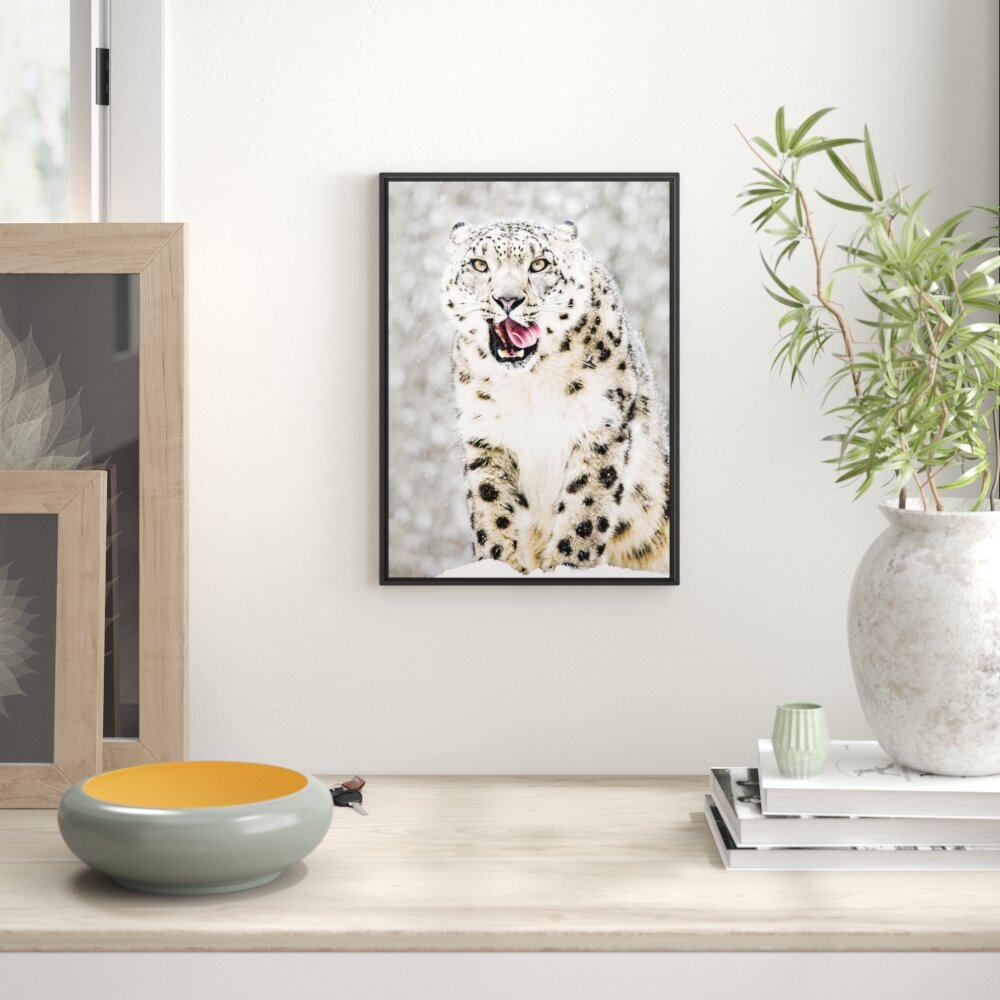 Gerahmtes Wandbild LeopardSchnee