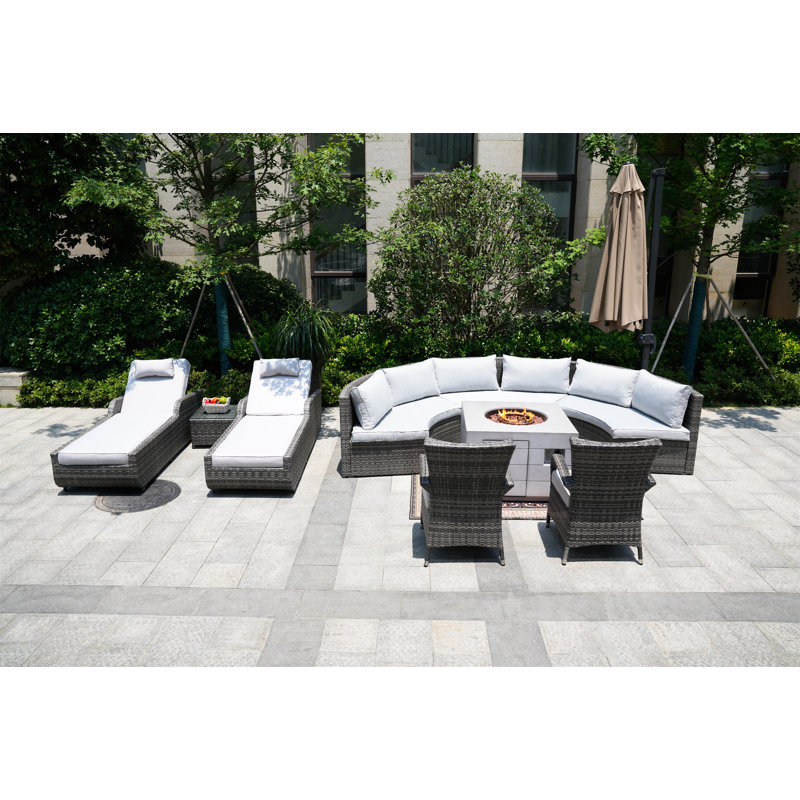 10 - Person Patio Conversation Set with Cushions