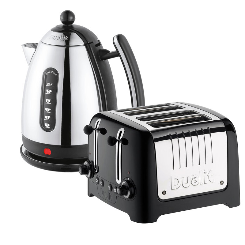 Dualit Lite 1.5L Kettle with 4 Slice Toaster Black