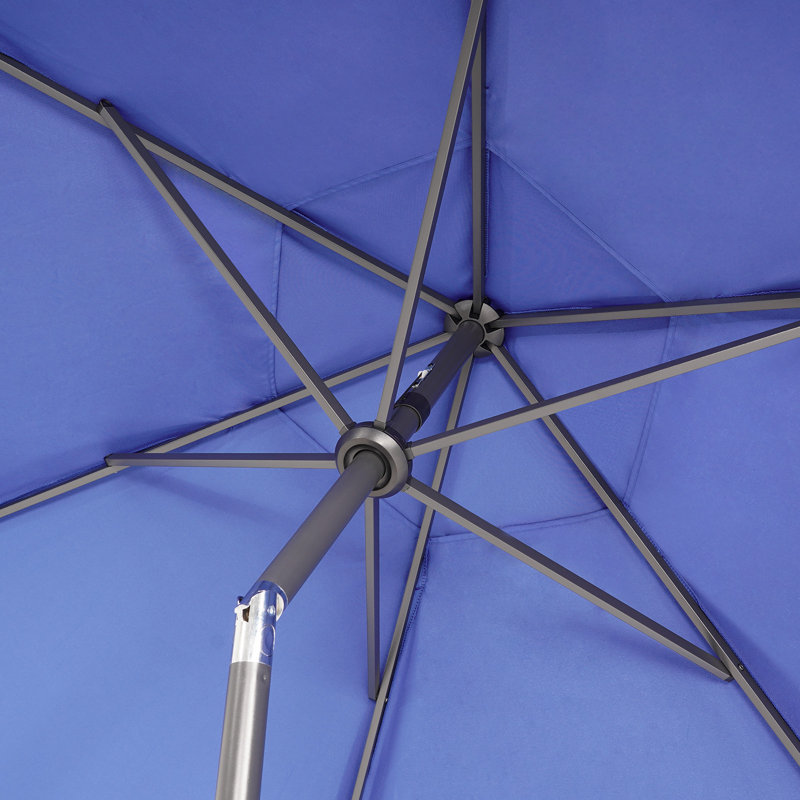 Parasol 9 pi avec bouton-poussoir inclinable 30 °, Bleu